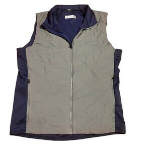 KJUS Men’s Release Vest Size 48 / S Quilted Lightweight Golf Full Zip Navy Gray